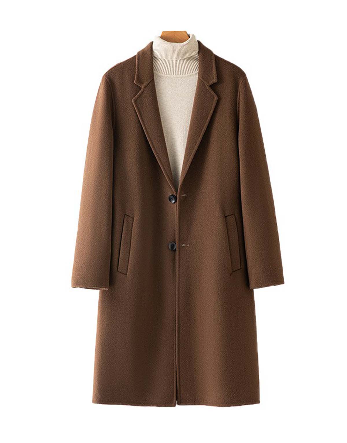 Double-sided long wool coat-w9003